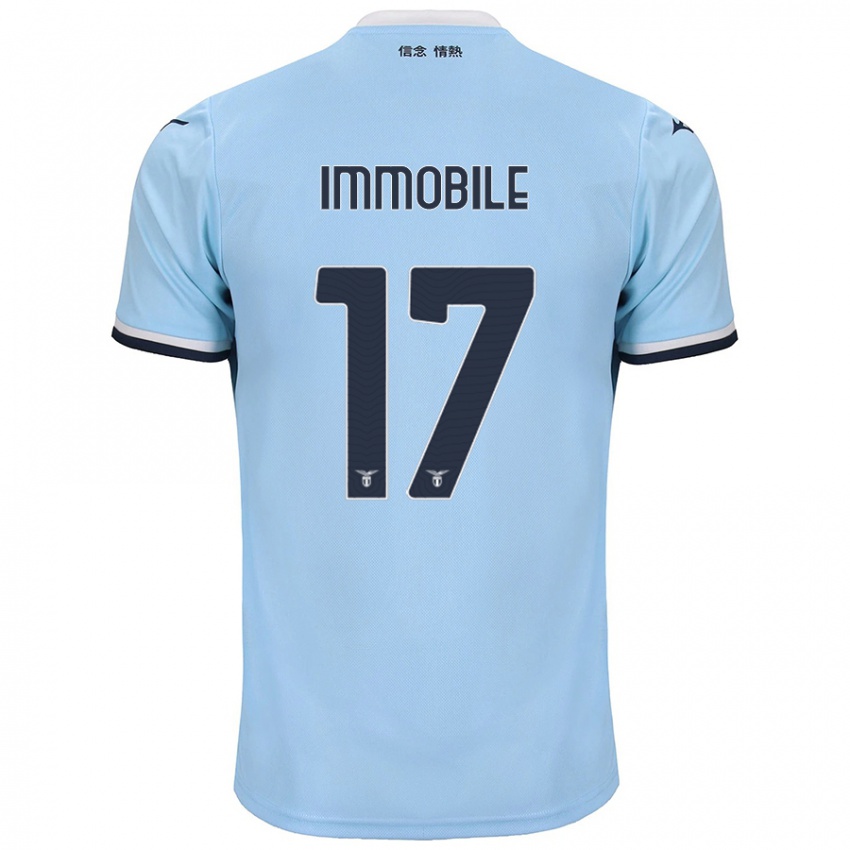 Hombre Camiseta Ciro Immobile #17 Azul 1ª Equipación 2024/25 La Camisa Chile