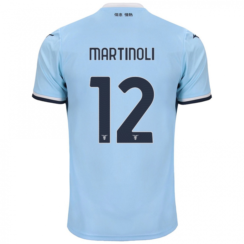 Hombre Camiseta Elettra Martinoli #12 Azul 1ª Equipación 2024/25 La Camisa Chile