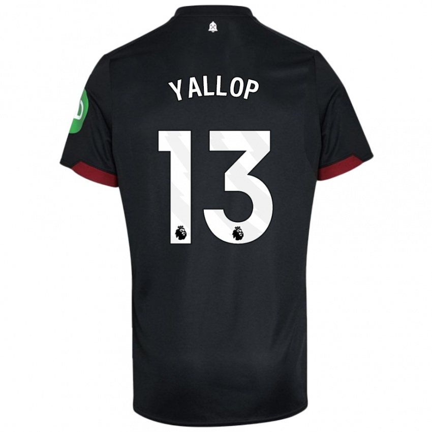 Hombre Camiseta Tameka Yallop #13 Negro Blanco 2ª Equipación 2024/25 La Camisa Chile