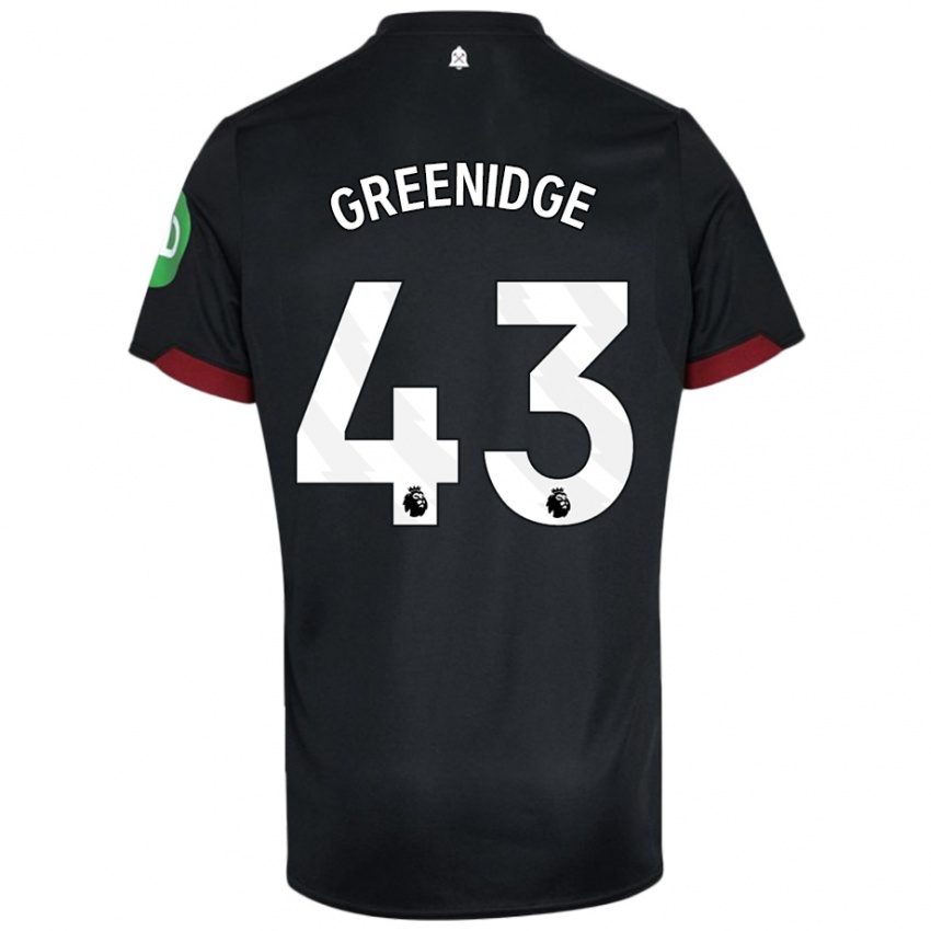 Hombre Camiseta Will Greenidge #43 Negro Blanco 2ª Equipación 2024/25 La Camisa Chile