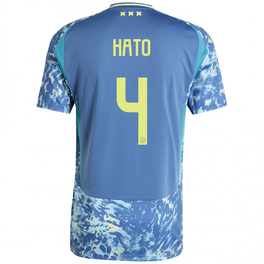 Hombre Camiseta Jorrel Hato #4 Gris Azul Amarillo 2ª Equipación 2024/25 La Camisa Chile