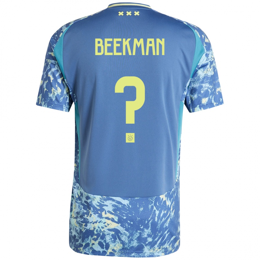 Hombre Camiseta Luuk Beekman #0 Gris Azul Amarillo 2ª Equipación 2024/25 La Camisa Chile