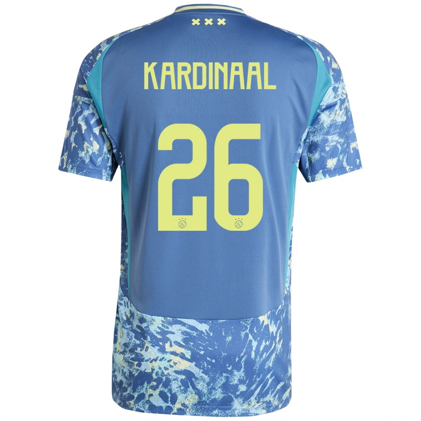 Hombre Camiseta Isa Kardinaal #26 Gris Azul Amarillo 2ª Equipación 2024/25 La Camisa Chile