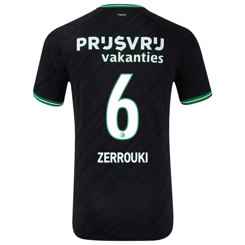 Hombre Camiseta Ramiz Zerrouki #6 Negro Verde 2ª Equipación 2024/25 La Camisa Chile