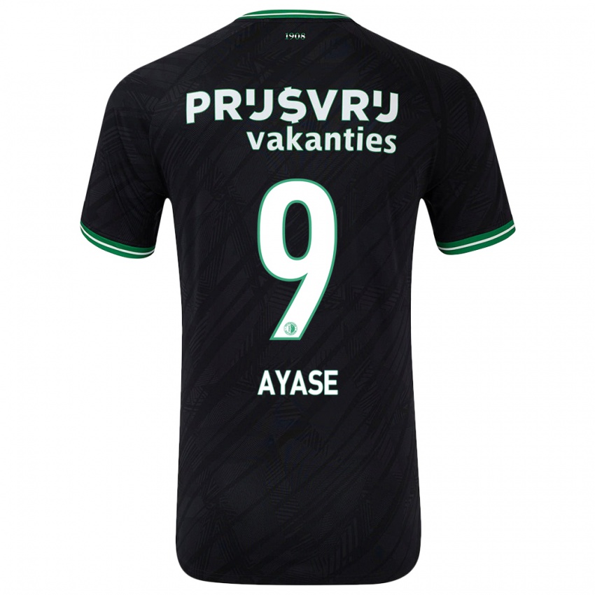 Hombre Camiseta Ayase Ueda #9 Negro Verde 2ª Equipación 2024/25 La Camisa Chile