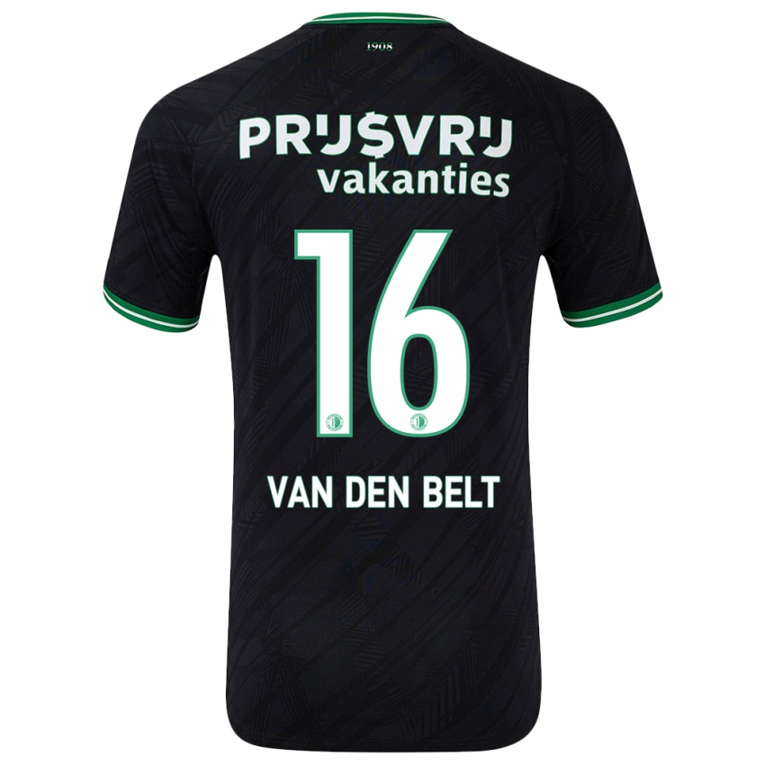 Hombre Camiseta Thomas Van Den Belt #16 Negro Verde 2ª Equipación 2024/25 La Camisa Chile