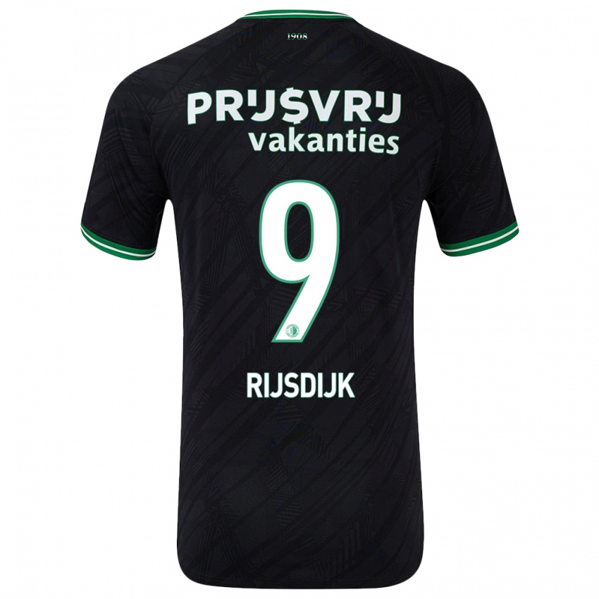 Hombre Camiseta Pia Rijsdijk #9 Negro Verde 2ª Equipación 2024/25 La Camisa Chile