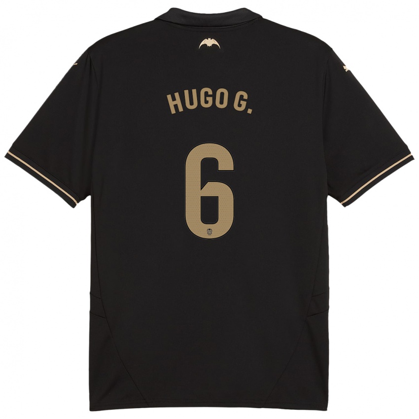 Hombre Camiseta Hugo Guillamon #6 Negro 2ª Equipación 2024/25 La Camisa Chile