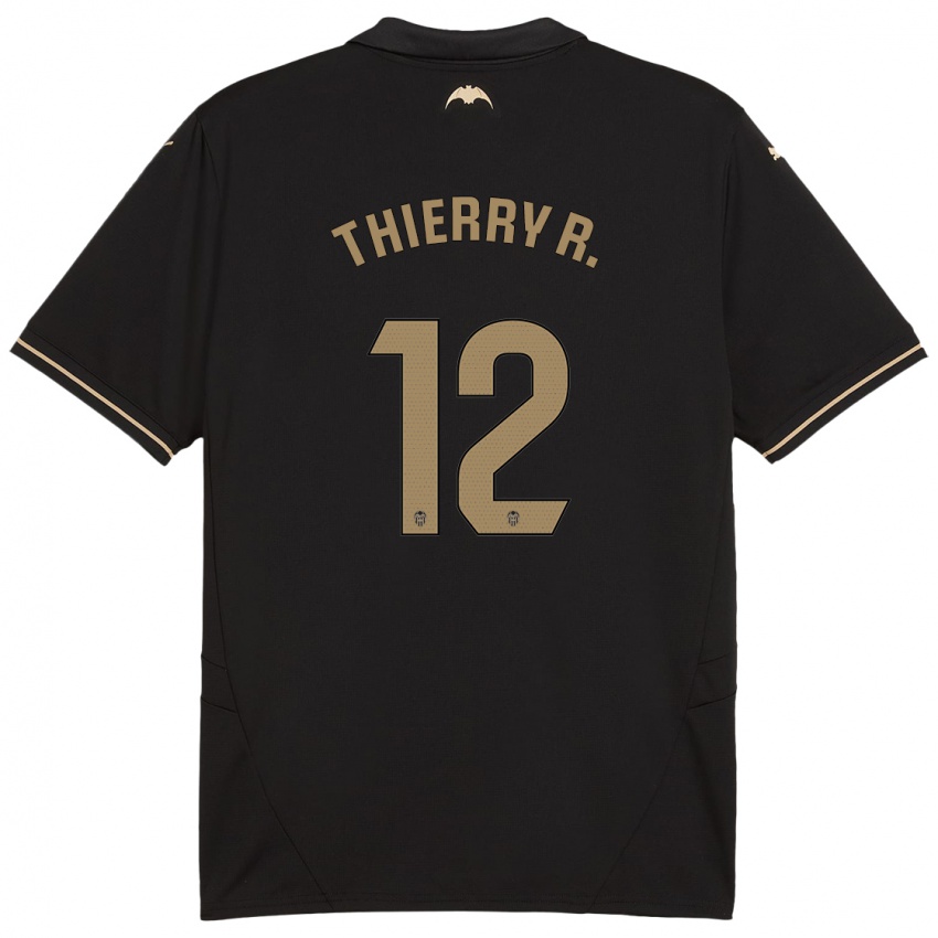 Hombre Camiseta Thierry Correia #12 Negro 2ª Equipación 2024/25 La Camisa Chile