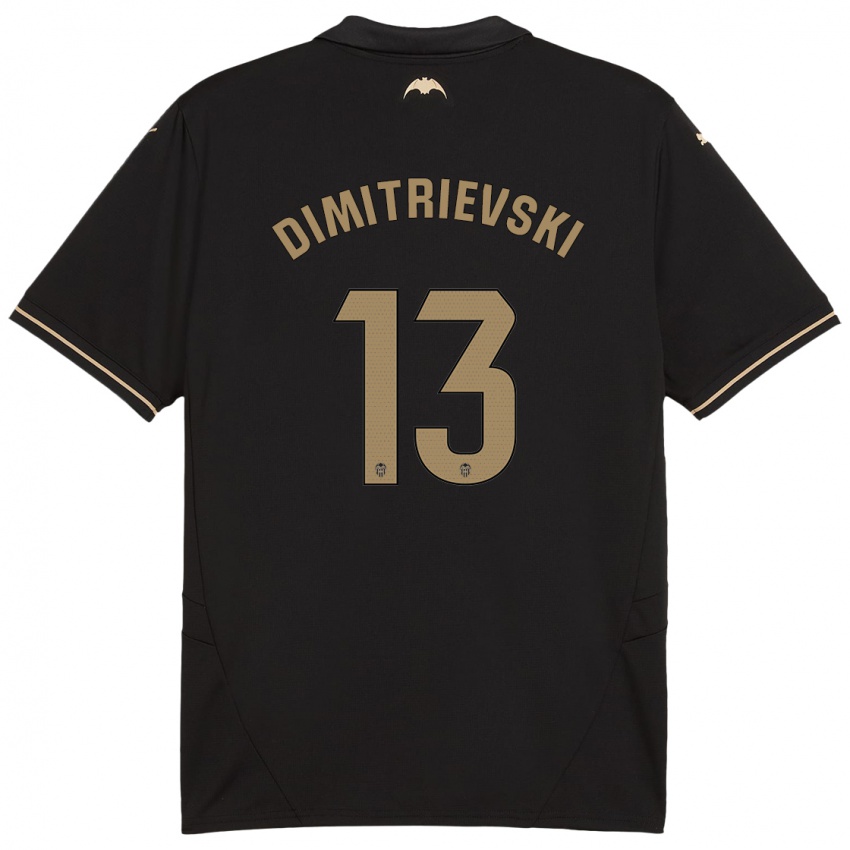 Hombre Camiseta Stole Dimitrievski #13 Negro 2ª Equipación 2024/25 La Camisa Chile