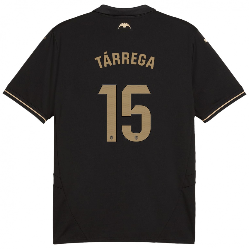 Hombre Camiseta César Tárrega #15 Negro 2ª Equipación 2024/25 La Camisa Chile