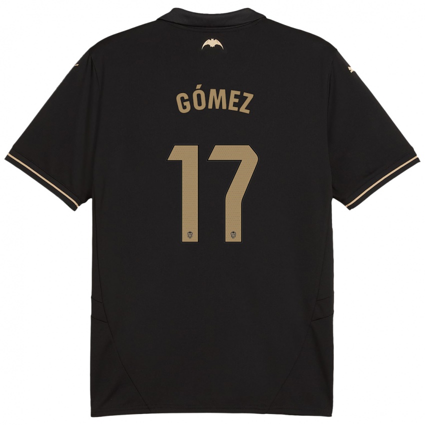 Hombre Camiseta Dani Gómez #17 Negro 2ª Equipación 2024/25 La Camisa Chile