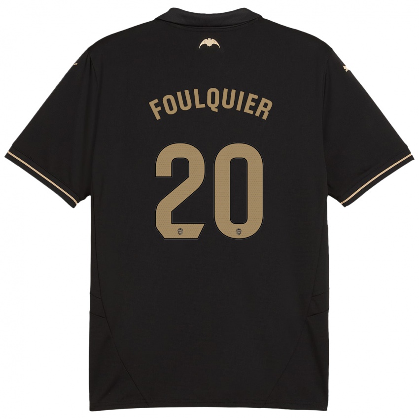 Hombre Camiseta Dimitri Foulquier #20 Negro 2ª Equipación 2024/25 La Camisa Chile