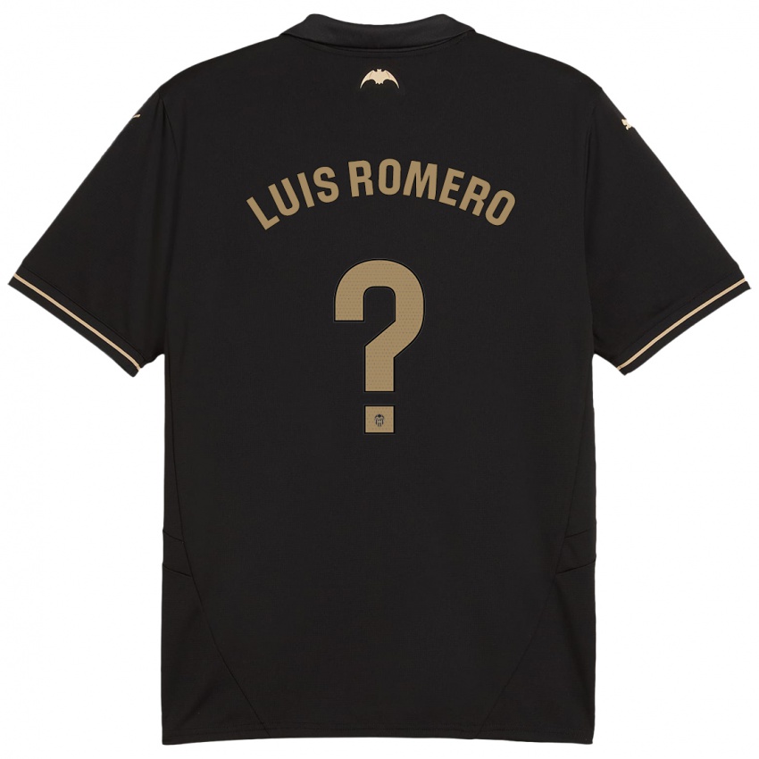 Hombre Camiseta Luis Romero #0 Negro 2ª Equipación 2024/25 La Camisa Chile