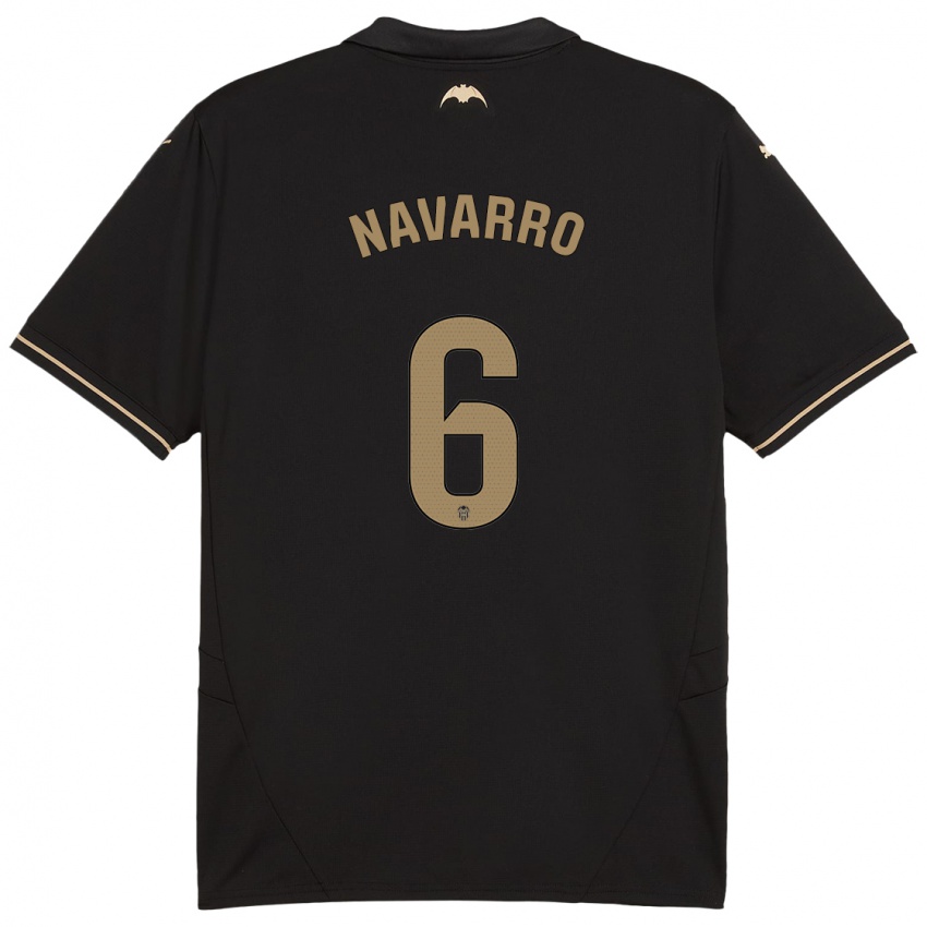 Hombre Camiseta Javi Navarro #6 Negro 2ª Equipación 2024/25 La Camisa Chile