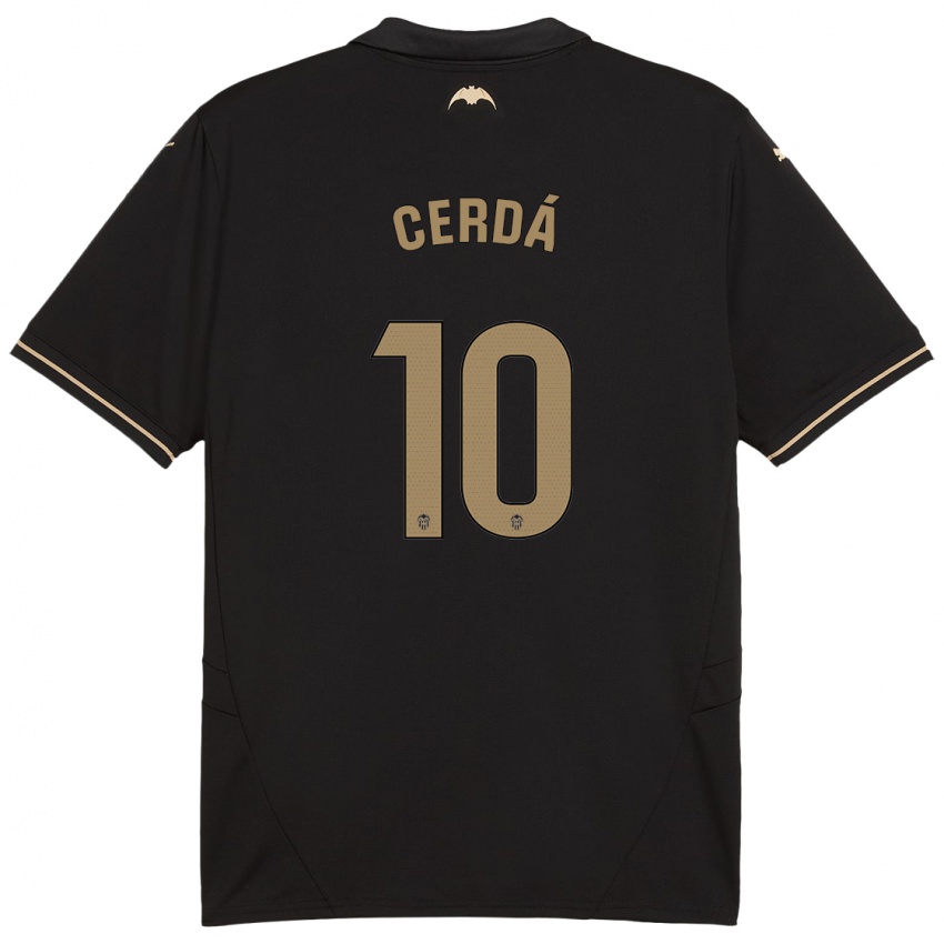 Hombre Camiseta Alex Cerdá #10 Negro 2ª Equipación 2024/25 La Camisa Chile