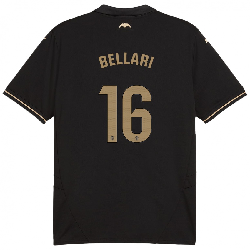 Hombre Camiseta Hamza Bellari #16 Negro 2ª Equipación 2024/25 La Camisa Chile