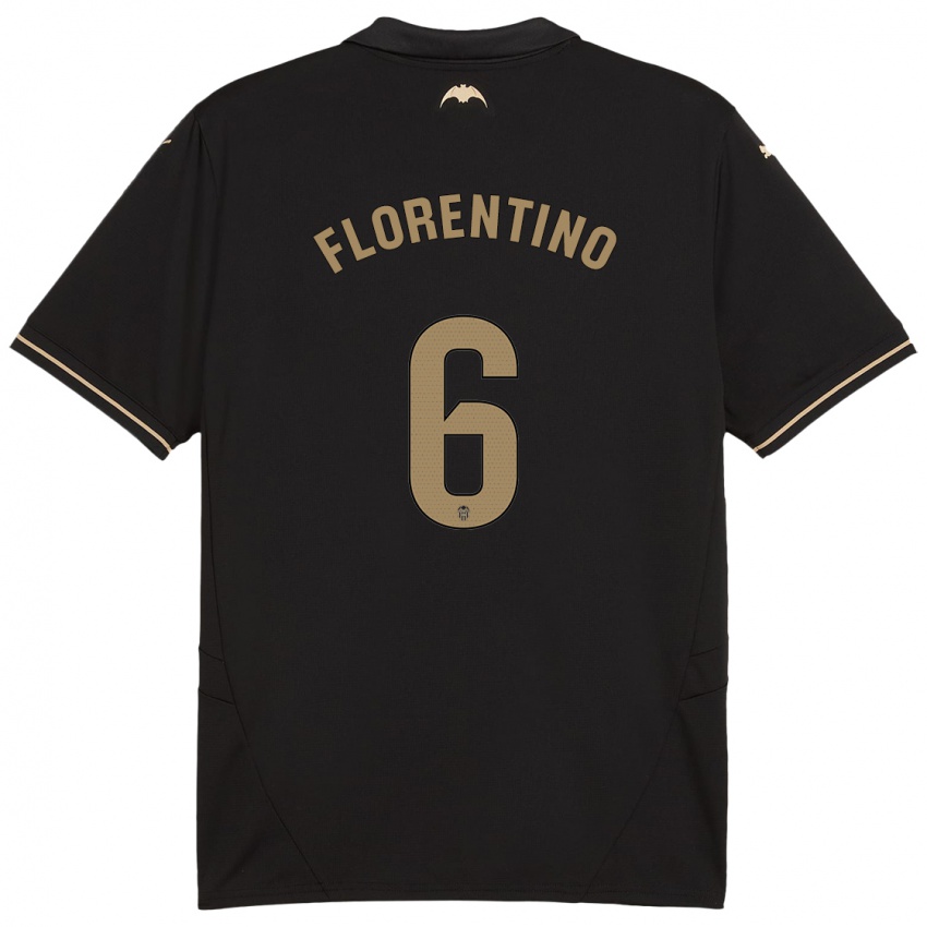 Hombre Camiseta Claudia Florentino #6 Negro 2ª Equipación 2024/25 La Camisa Chile