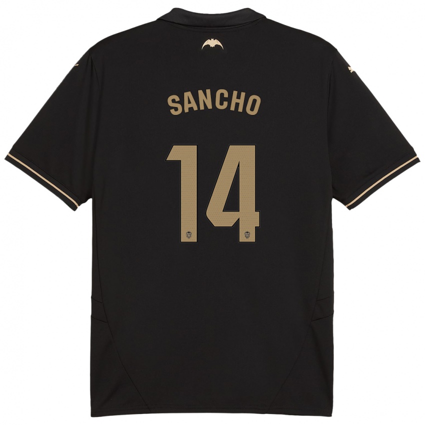 Hombre Camiseta Pauleta Sancho #14 Negro 2ª Equipación 2024/25 La Camisa Chile