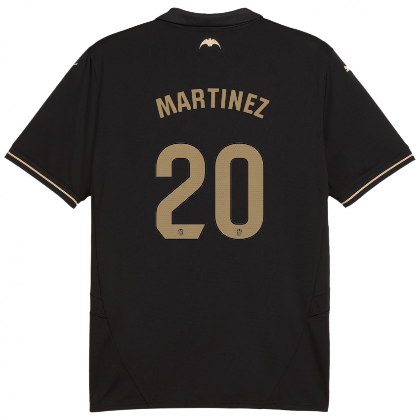 Hombre Camiseta Asun Martínez #20 Negro 2ª Equipación 2024/25 La Camisa Chile