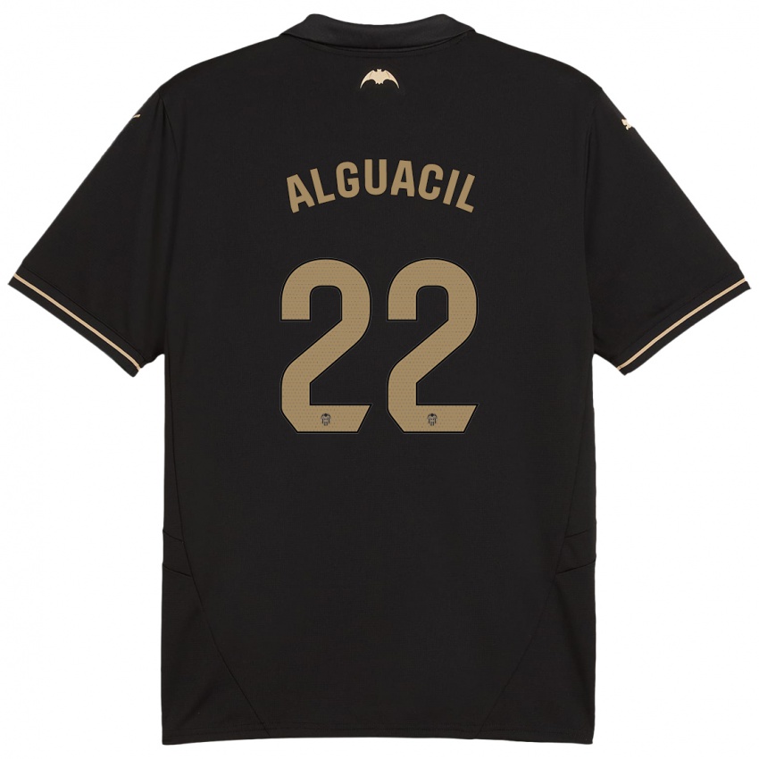 Hombre Camiseta Ainhoa Alguacil #22 Negro 2ª Equipación 2024/25 La Camisa Chile