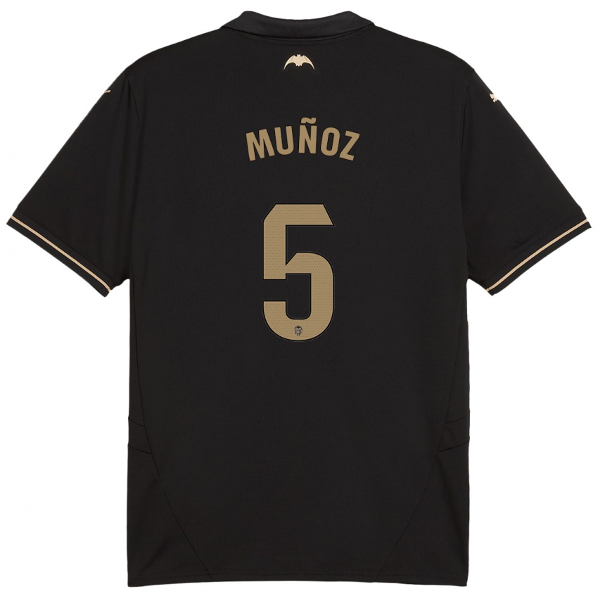 Hombre Camiseta Iván Muñoz #5 Negro 2ª Equipación 2024/25 La Camisa Chile