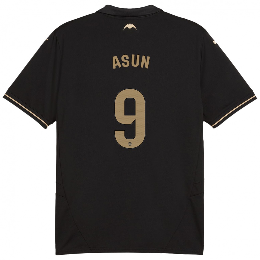 Hombre Camiseta Asun #9 Negro 2ª Equipación 2024/25 La Camisa Chile