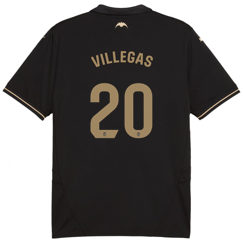 Hombre Camiseta Noelia Villegas #20 Negro 2ª Equipación 2024/25 La Camisa Chile