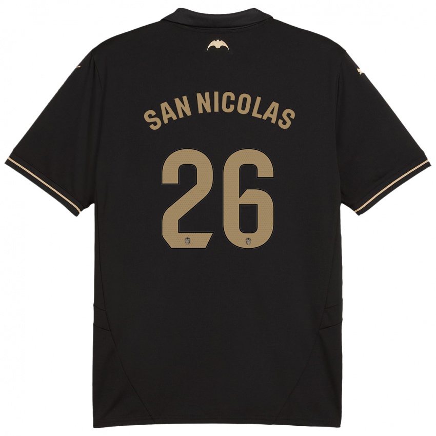 Hombre Camiseta Olga San Nicolas #26 Negro 2ª Equipación 2024/25 La Camisa Chile