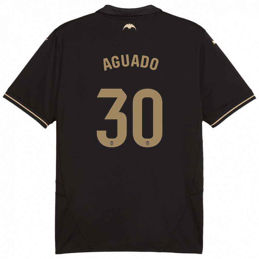 Hombre Camiseta Julia Aguado #30 Negro 2ª Equipación 2024/25 La Camisa Chile