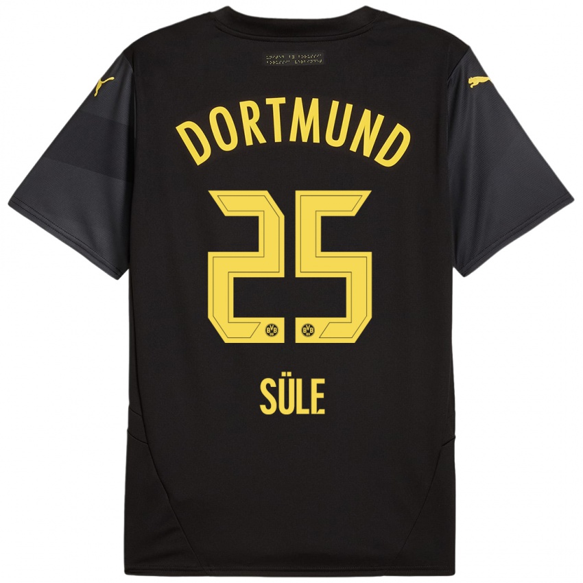 Hombre Camiseta Niklas Sule #25 Negro Amarillo 2ª Equipación 2024/25 La Camisa Chile