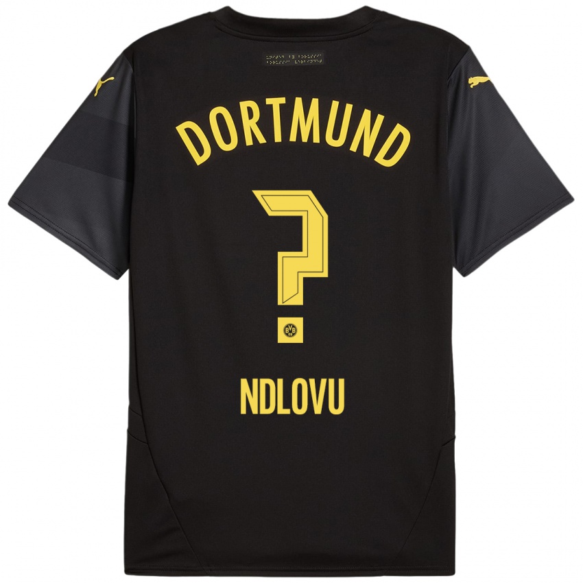 Hombre Camiseta Desmond Ndlovu #0 Negro Amarillo 2ª Equipación 2024/25 La Camisa Chile