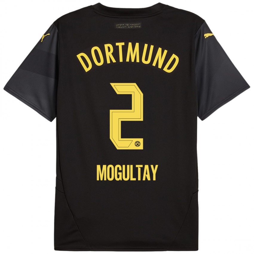 Hombre Camiseta Baran Mogultay #2 Negro Amarillo 2ª Equipación 2024/25 La Camisa Chile