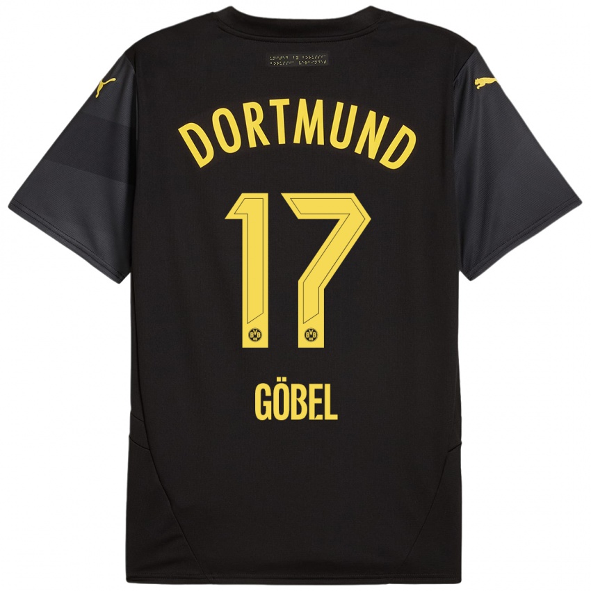 Hombre Camiseta Patrick Göbel #17 Negro Amarillo 2ª Equipación 2024/25 La Camisa Chile