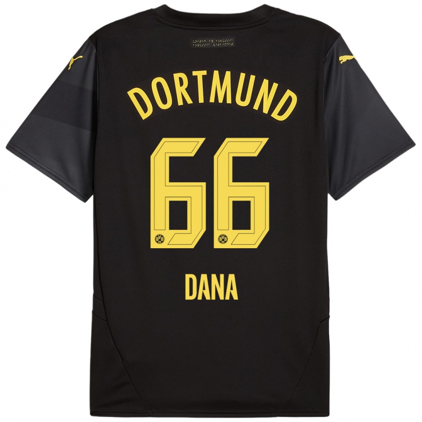 Hombre Camiseta Bleckmann Dana #66 Negro Amarillo 2ª Equipación 2024/25 La Camisa Chile