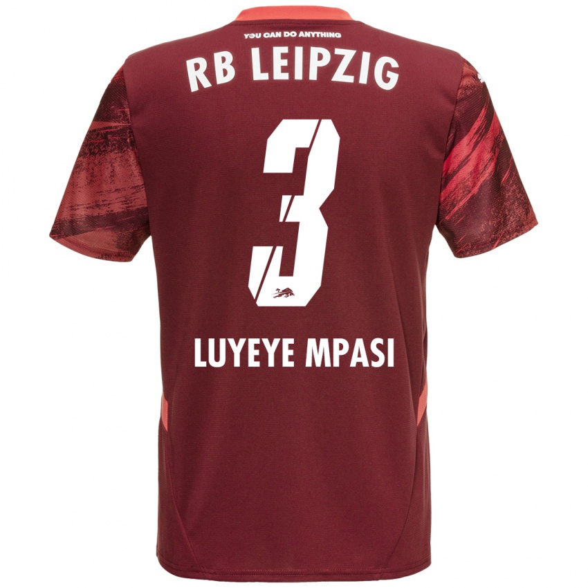 Hombre Camiseta Seal Luyeye Mpasi #3 Borgoña 2ª Equipación 2024/25 La Camisa Chile