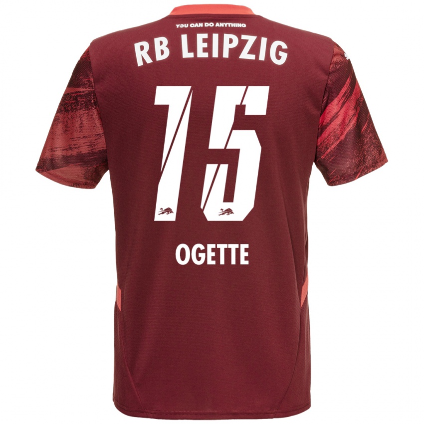 Hombre Camiseta Israel Ogette #15 Borgoña 2ª Equipación 2024/25 La Camisa Chile