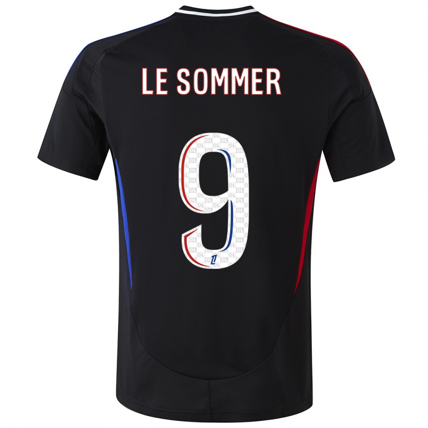 Hombre Camiseta Eugenie Le Sommer #9 Negro 2ª Equipación 2024/25 La Camisa Chile