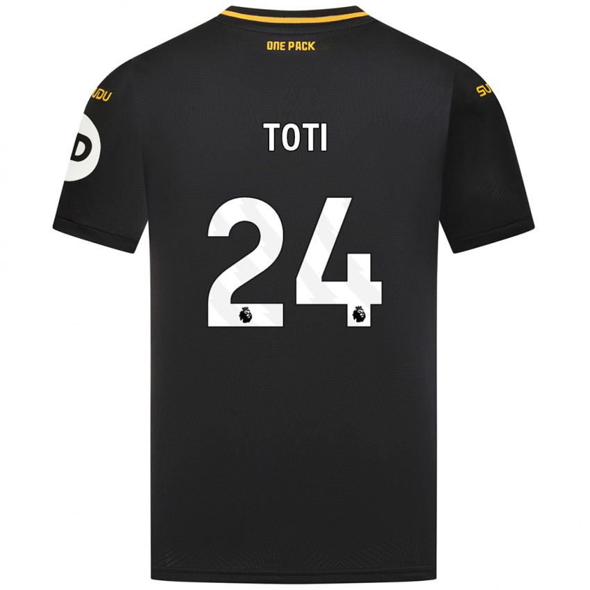 Hombre Camiseta Toti #24 Negro 2ª Equipación 2024/25 La Camisa Chile