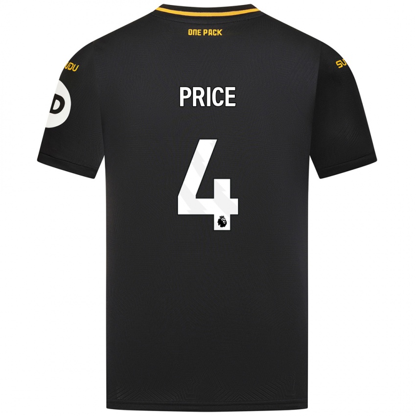 Hombre Camiseta Anna Price #4 Negro 2ª Equipación 2024/25 La Camisa Chile