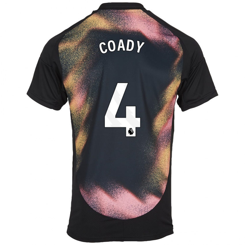 Hombre Camiseta Conor Coady #4 Negro Blanco 2ª Equipación 2024/25 La Camisa Chile