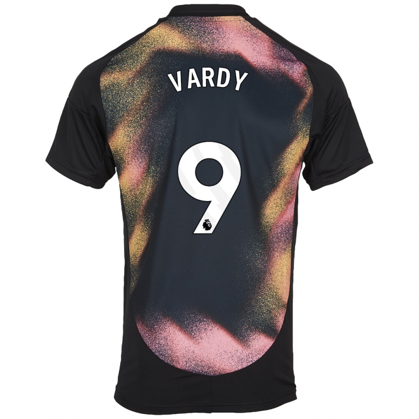 Hombre Camiseta Jamie Vardy #9 Negro Blanco 2ª Equipación 2024/25 La Camisa Chile