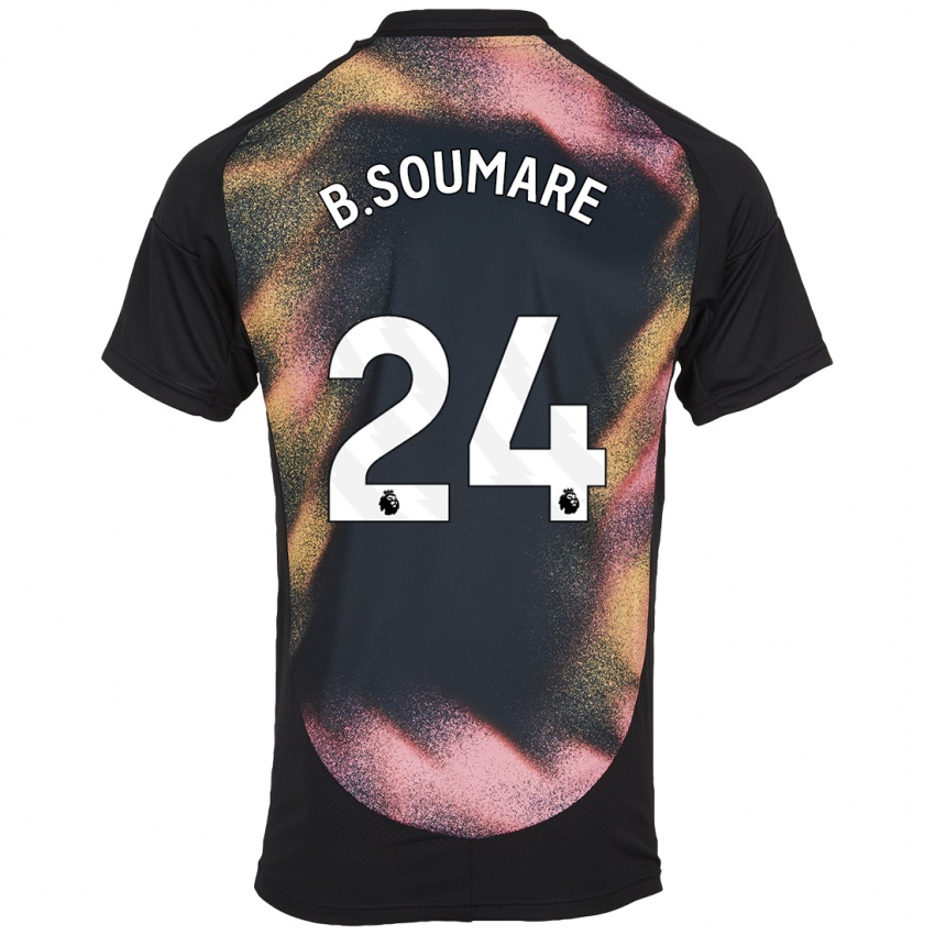 Hombre Camiseta Boubakary Soumaré #24 Negro Blanco 2ª Equipación 2024/25 La Camisa Chile