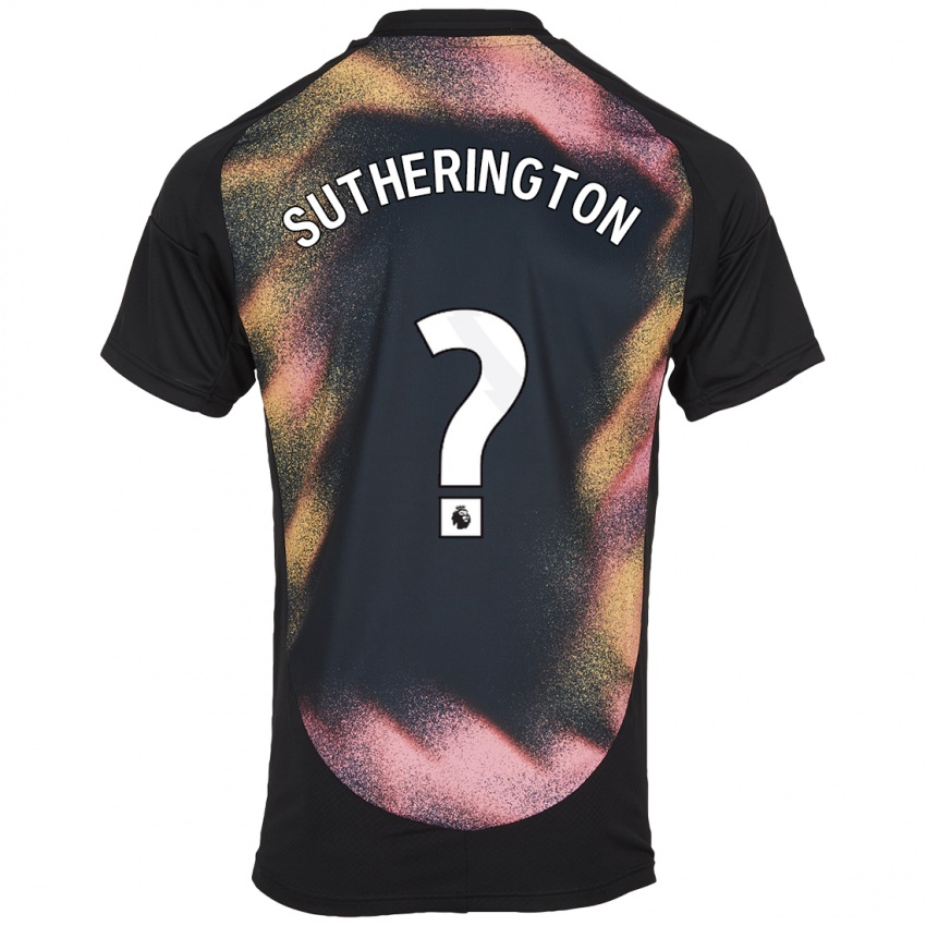 Hombre Camiseta Harry Sutherington #0 Negro Blanco 2ª Equipación 2024/25 La Camisa Chile