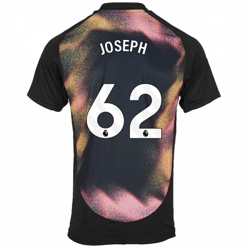 Hombre Camiseta Jayden Joseph #62 Negro Blanco 2ª Equipación 2024/25 La Camisa Chile