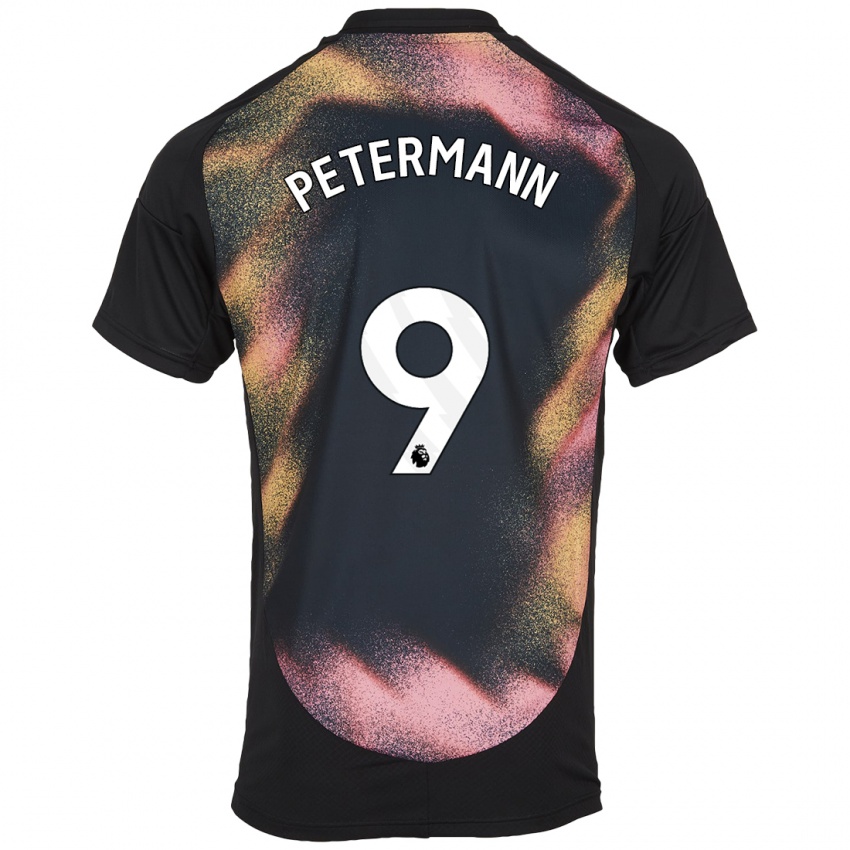 Hombre Camiseta Lena Petermann #9 Negro Blanco 2ª Equipación 2024/25 La Camisa Chile