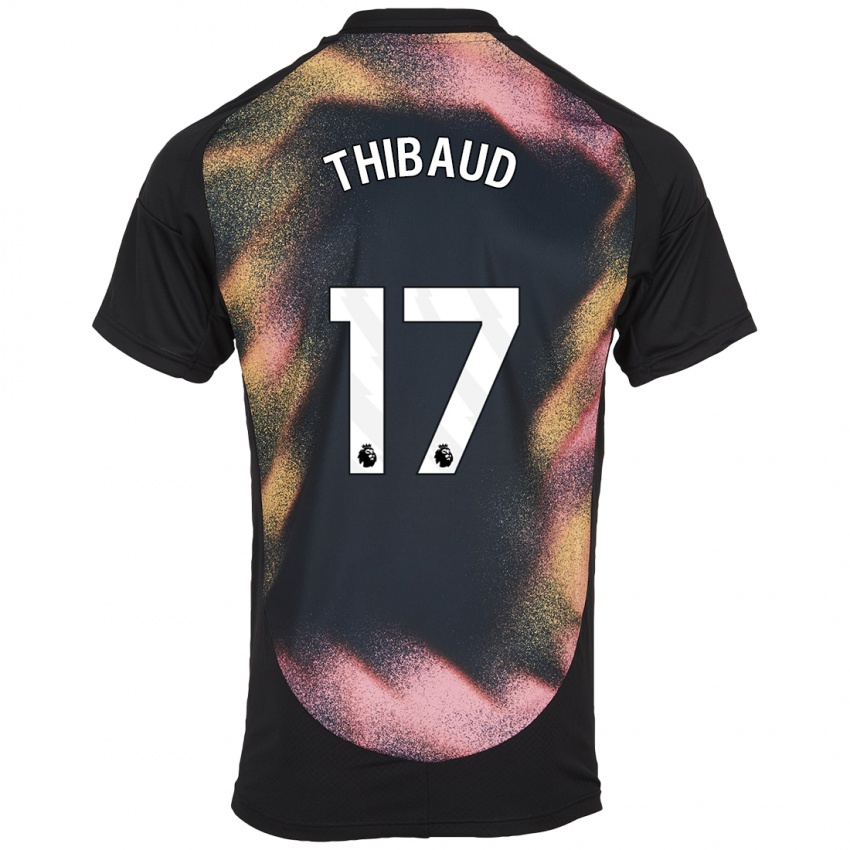 Hombre Camiseta Julie Thibaud #17 Negro Blanco 2ª Equipación 2024/25 La Camisa Chile