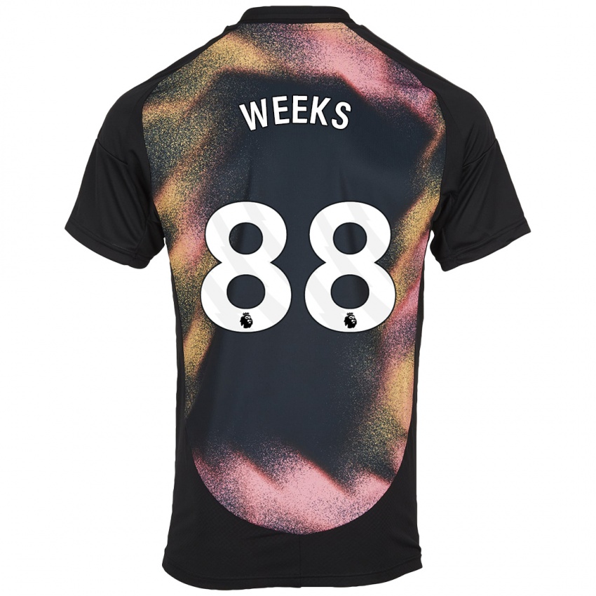 Hombre Camiseta Tyler Weeks #88 Negro Blanco 2ª Equipación 2024/25 La Camisa Chile