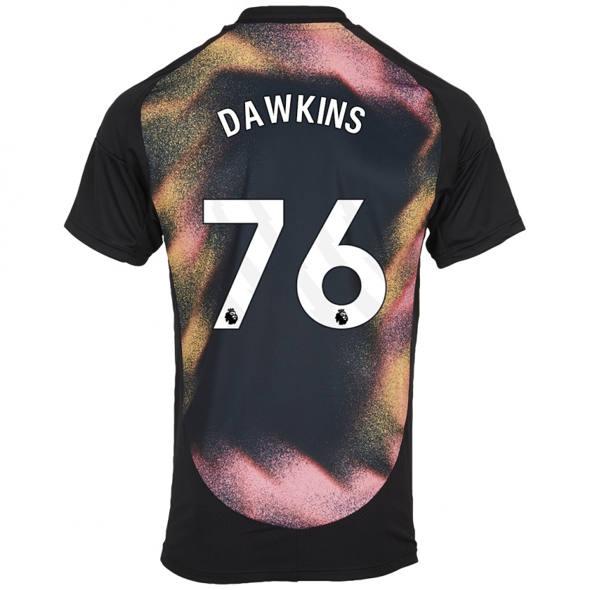 Hombre Camiseta Kartell Dawkins #76 Negro Blanco 2ª Equipación 2024/25 La Camisa Chile