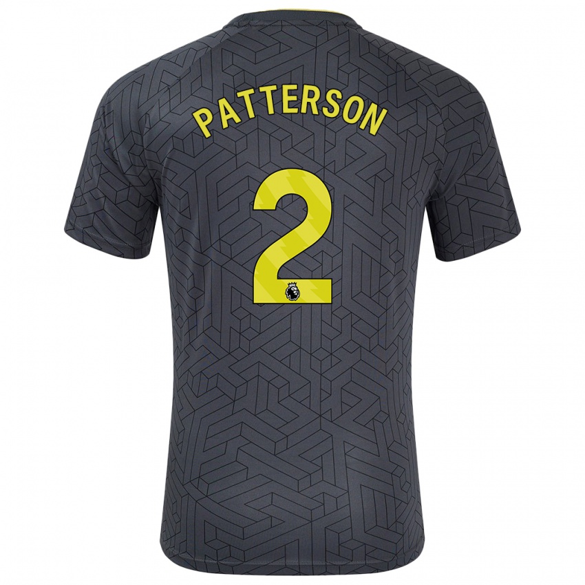 Hombre Camiseta Nathan Patterson #2 Negro Amarillo 2ª Equipación 2024/25 La Camisa Chile